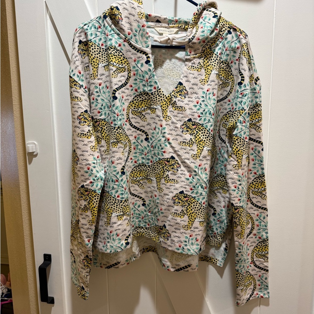 Printfresh Leopard Print Terry Hoodie